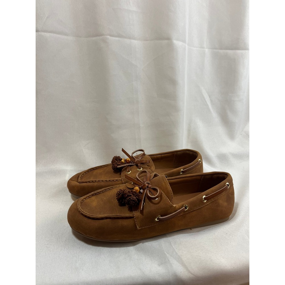 Universal Thread Brown Faux Suede Tassel Boat Shoes Loafers Womens 10